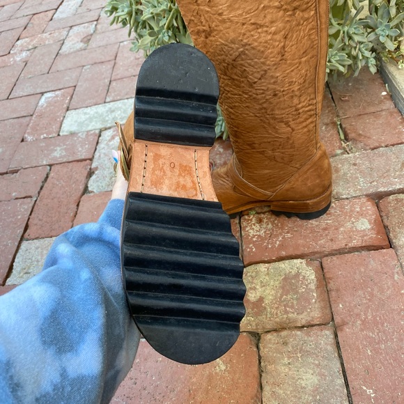 Jim Barnier Camel Brown Leather High E Boot Women's Boots Size 10 Mid Calf - Picture 3 of 11